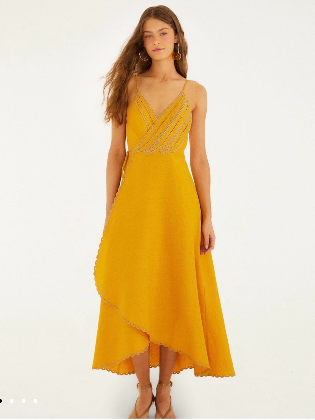 Yellow Bananas Euroflax Premium Linen Maxi Wrap Dress Woman’s Size Xs Nwt